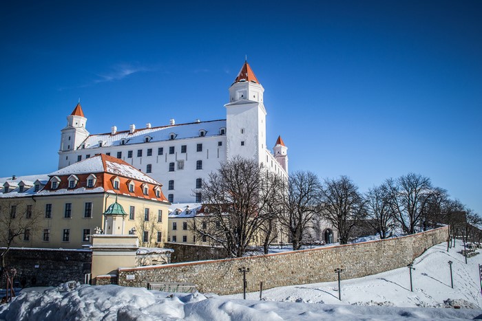 Bratislava Castle in Winter, Slovakia