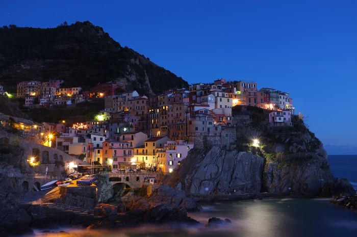 Cinque Terre, Italy Coastline at Dusk