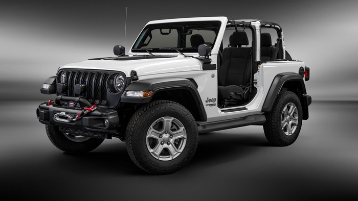 White 2019 Jeep Wrangler with Winch