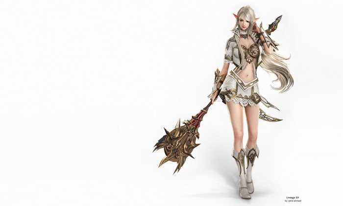 Lineage Elf with Mage Staff