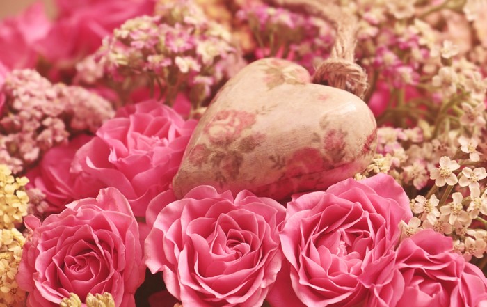 Pink Roses and Heart Decoration