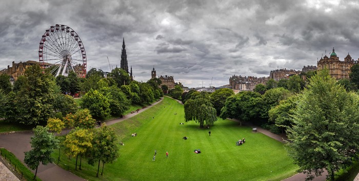 Princess Street Gardens, Edinburgh with Ferris Wheel and Scott Monument