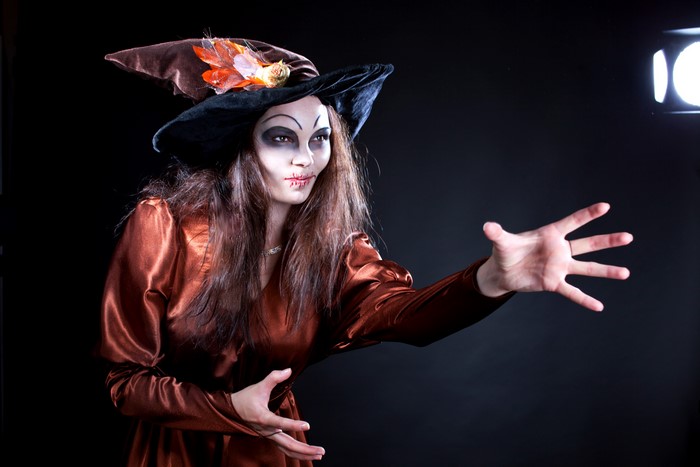 Witch with makeup and hat