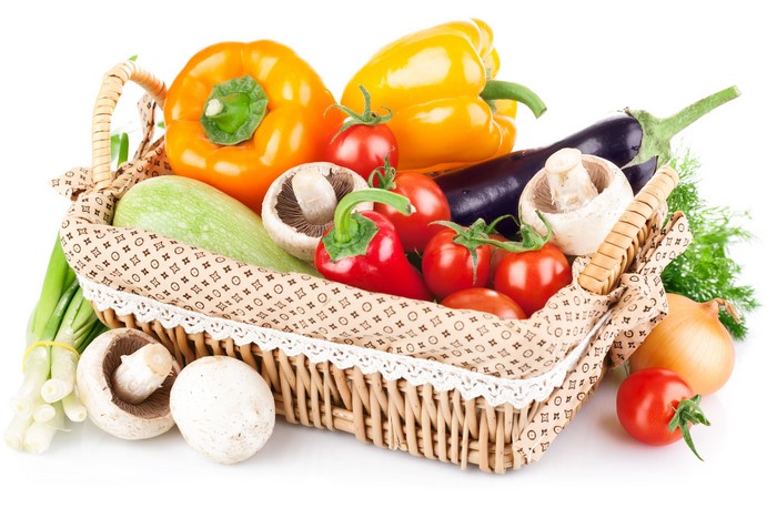 Vegetables in a wicker basket