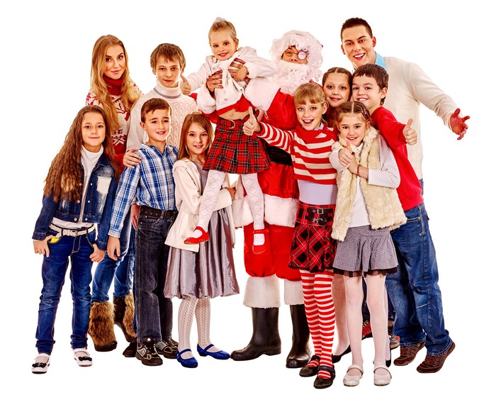 Christmas Family with Santa Claus