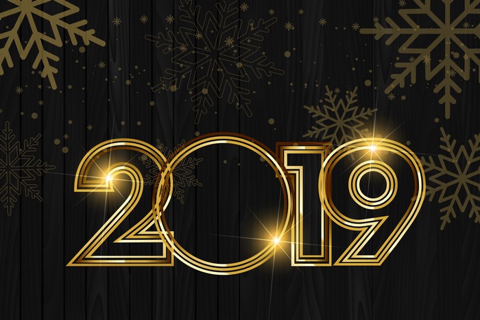 2019 New Year's Eve Golden Snowflakes