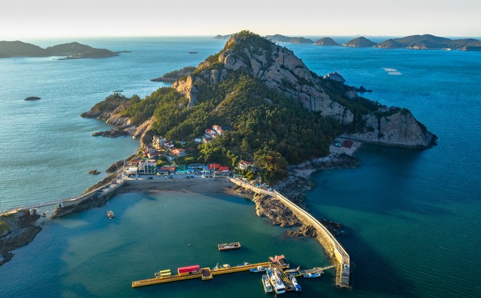 Seonyudo Island, South Korea with Houses and Marinas