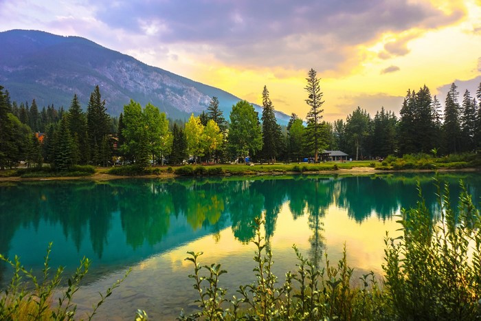 Lake and Mountains in Banff National Park, Canada