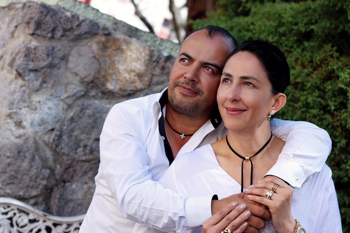 Couple in love with rings