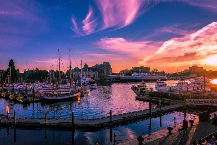Victoria British Columbia Harbor at Sunset