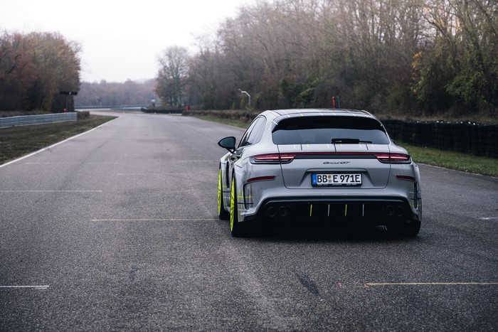 Porsche Panamera Turbo TechArt Grand GT on a race track