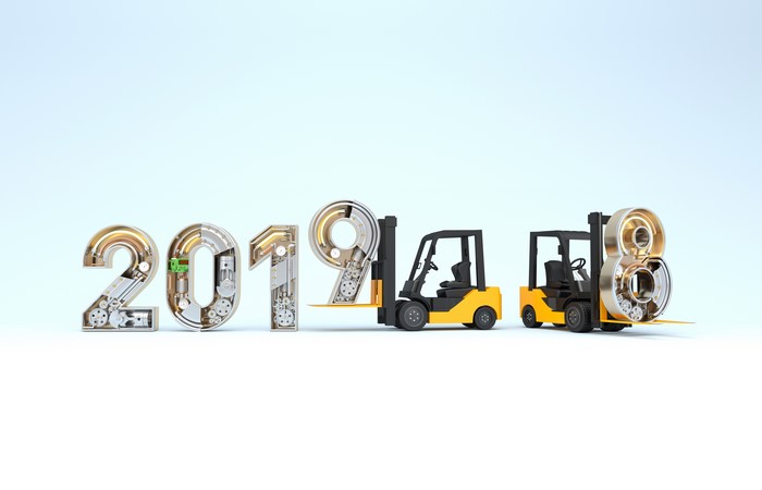 2019 and 2018 numbers with forklifts