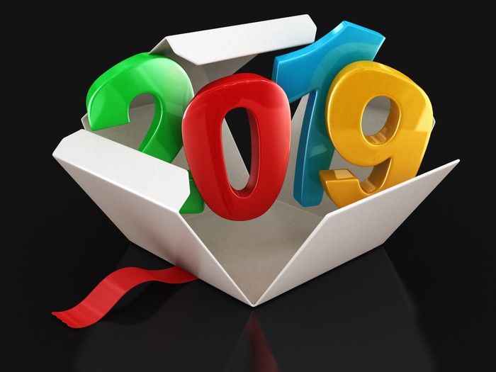 2019 numbers in a box