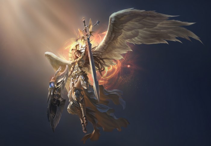 Angel Warrior with Sword and Shield