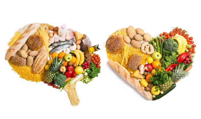Brain and Heart Shapes Made of Food