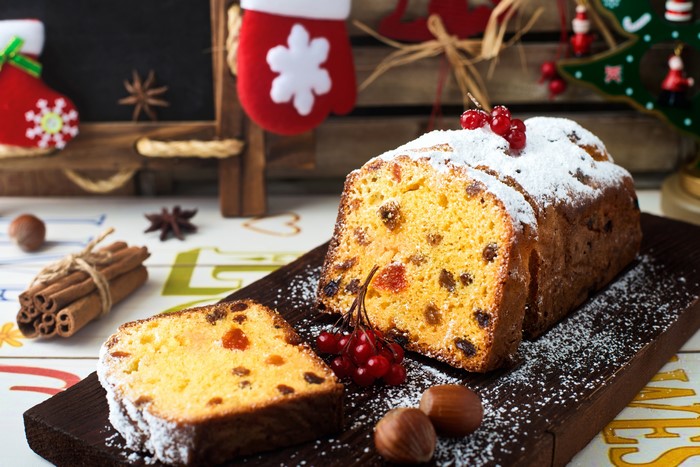 Christmas Pound Cake with Nuts and Berries