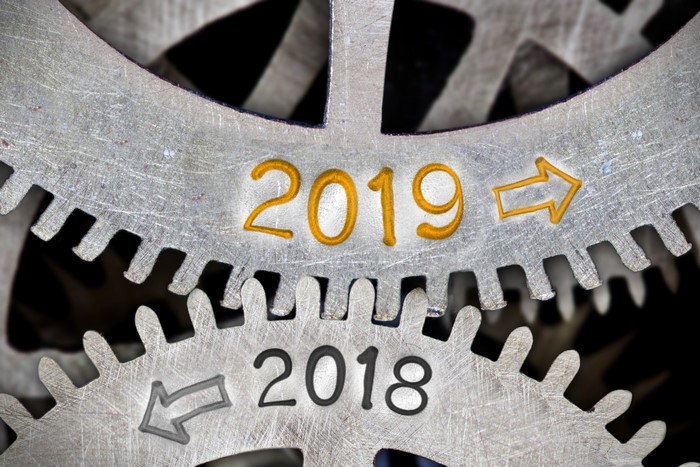 2019 and 2018 gears with arrows