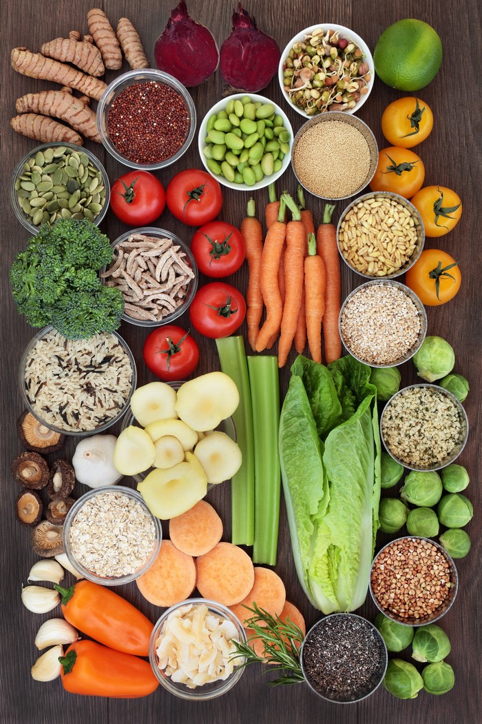 Assortment of Healthy Foods and Vegetables