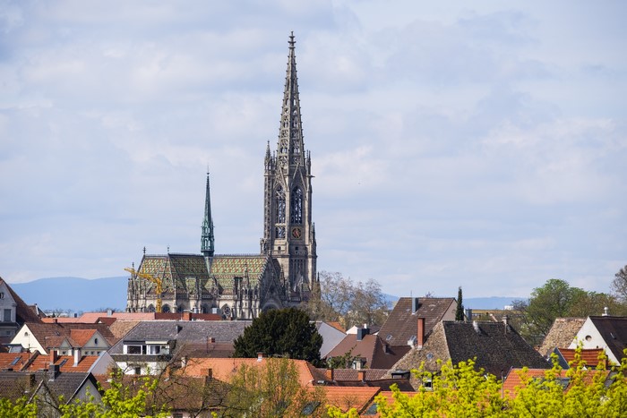 Gothic Church and Houses in Germany