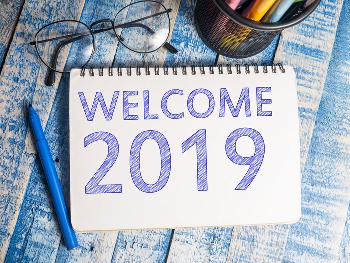 Welcome 2019 written on a notepad
