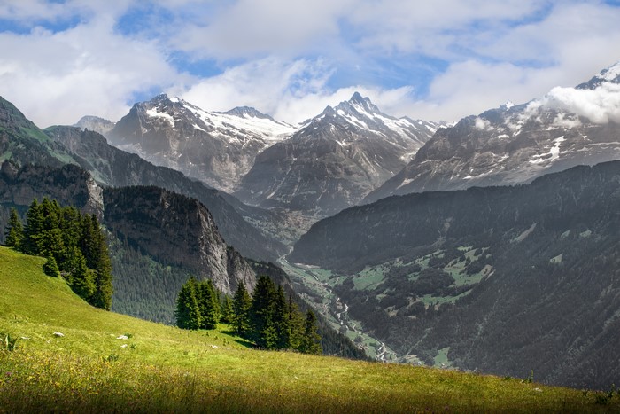 Mountains and Valley in Switzerland