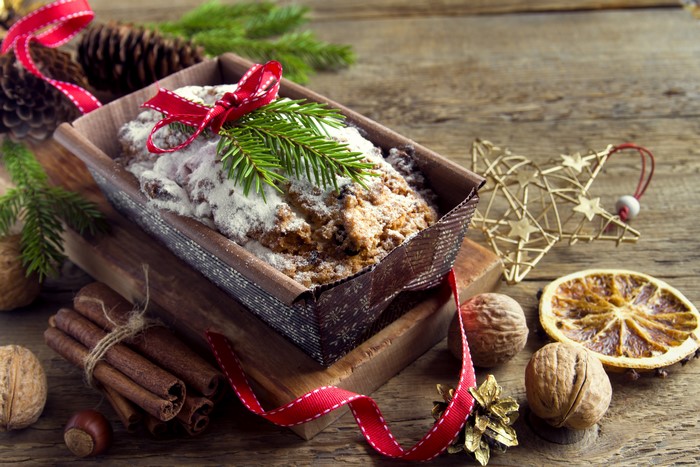 Christmas Stollen with Cinnamon and Nuts