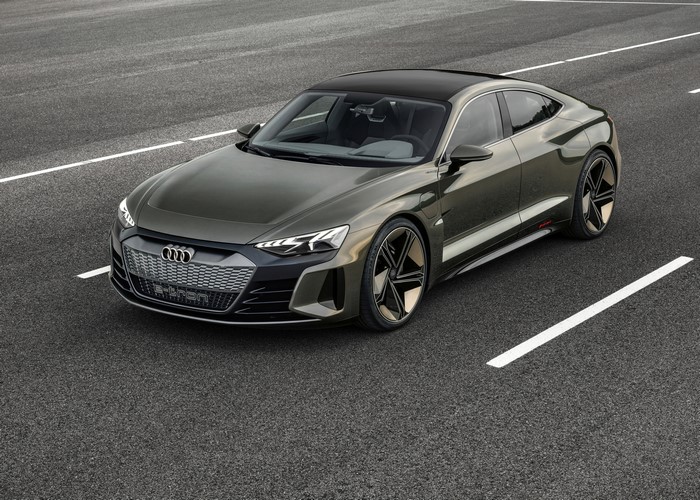 Audi e-tron GT Concept car on a road