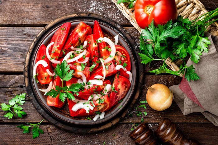 Tomato and Onion Salad with Parsley