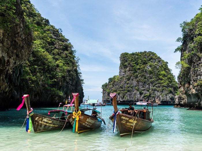 Longtail Boats in Phi Phi Islands, Thailand
