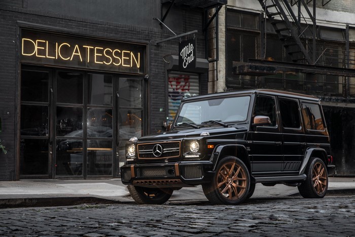 Black Mercedes-Benz G 65 Final Edition parked outside Delicatessen
