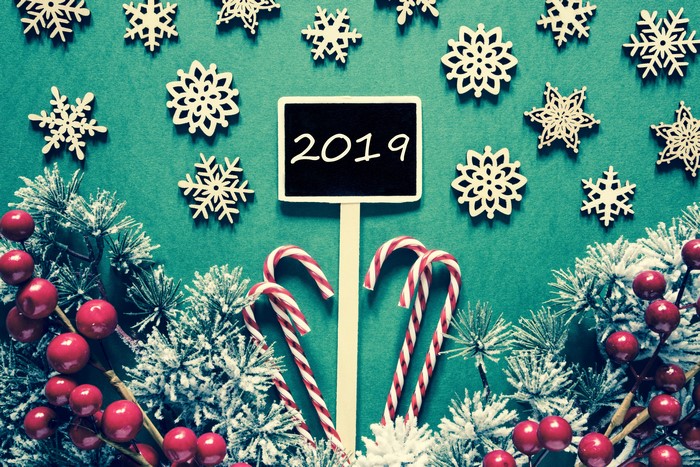 Christmas 2019 with Snowflakes and Candy Canes