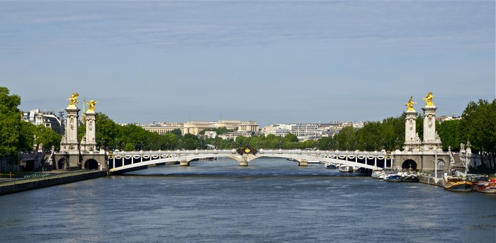 Alexander III Bridge over the Seine River in Paris, France