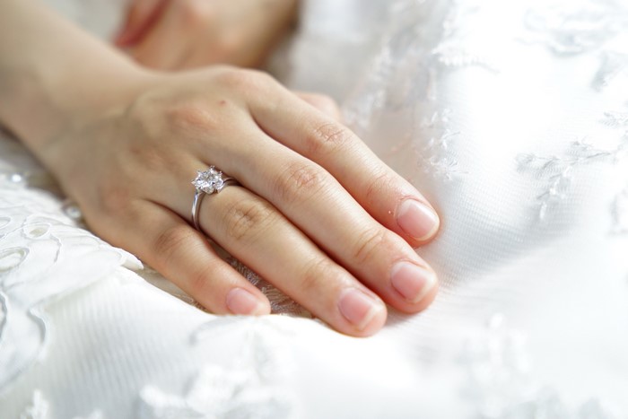 Diamond Ring on a Hand
