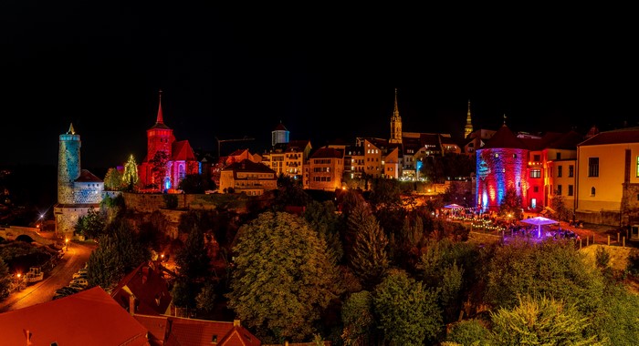Bautzen Germany illuminated at night