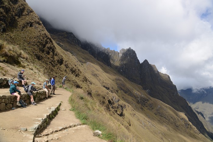Hikers on the Inca Trail near Machu Picchu, Peru