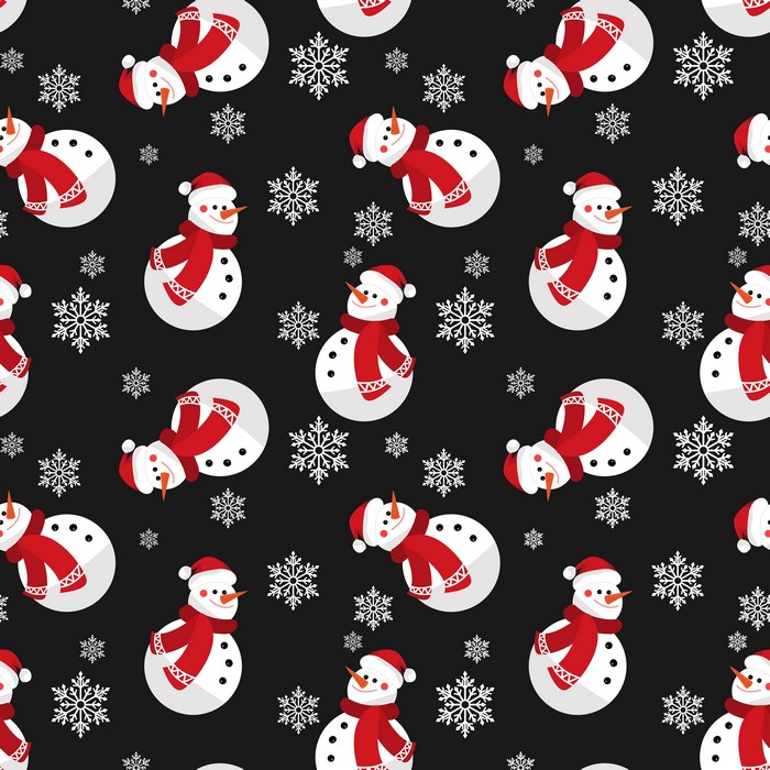 4K Snowmen and Snowflakes Christmas Texture
