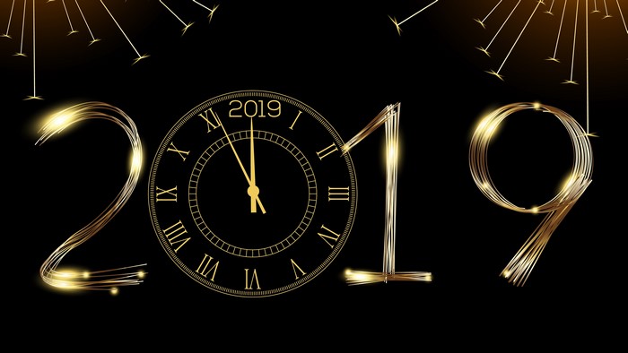 4K Clock 2019 New Year's Eve