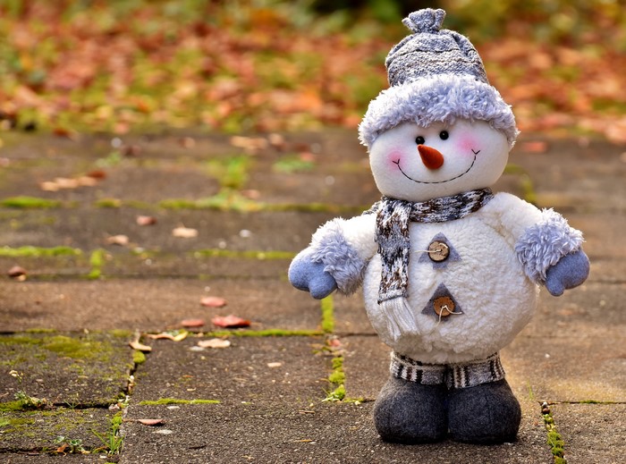 Plush Snowman with Winter Hat and Scarf