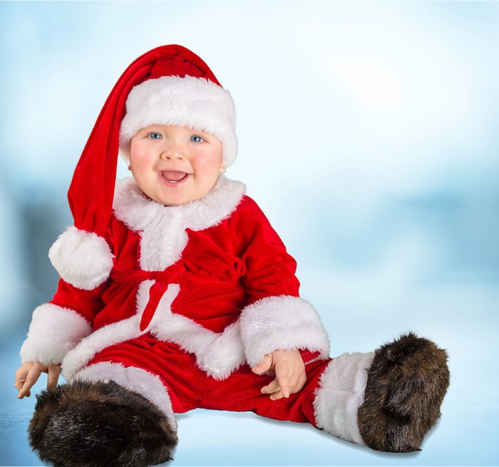 Baby in Santa costume
