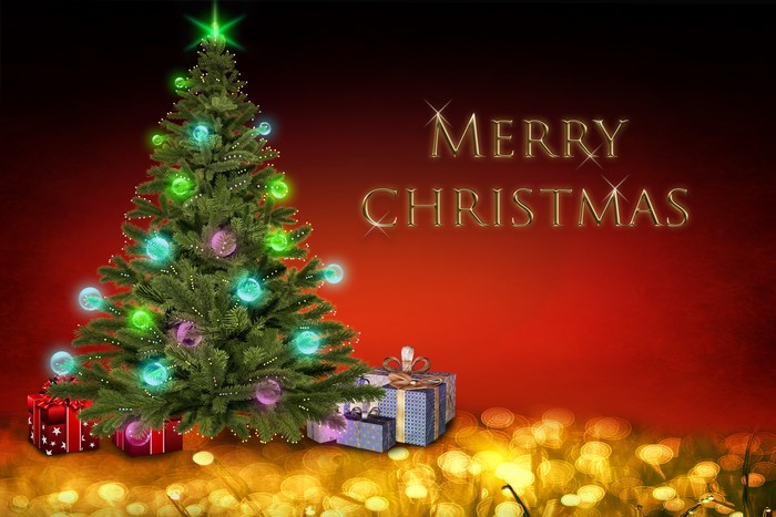 Merry Christmas Tree with Gifts