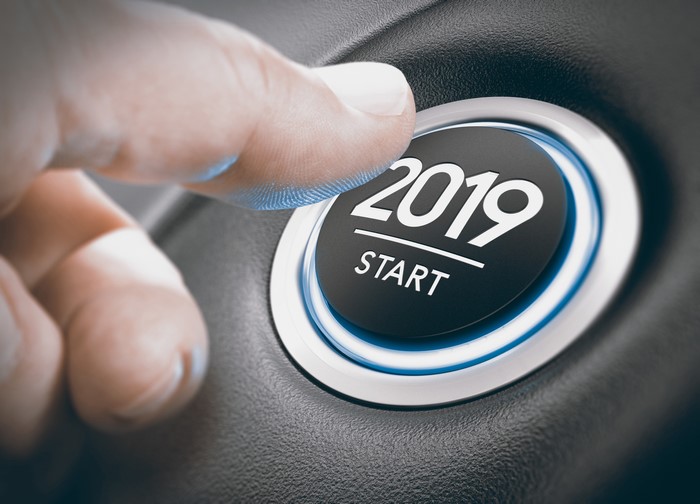 Finger pressing 2019 start button