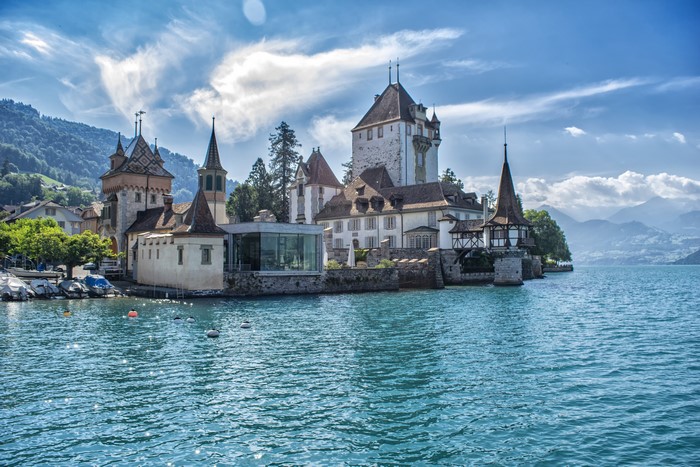 Oberhofen Castle on Lake Thun, Switzerland