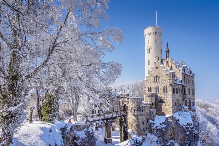 Lichtenstein Castle in Germany during winter