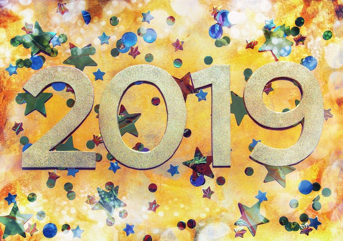 2019 New Year's Eve Confetti and Stars