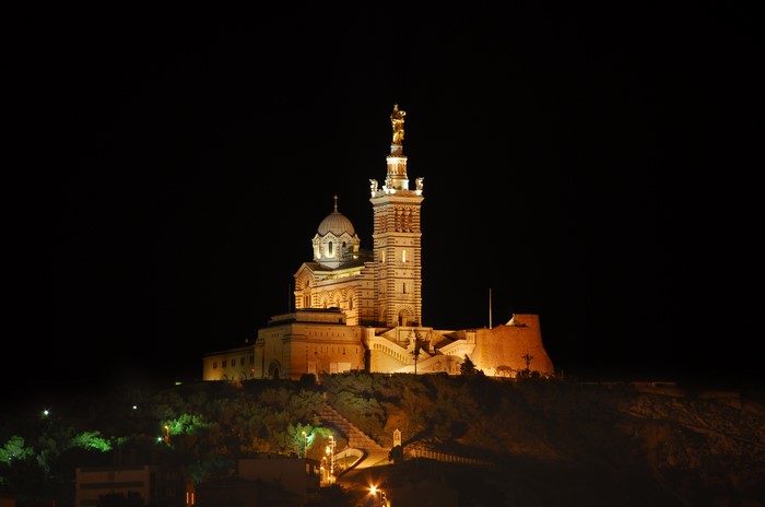Notre-Dame de la Garde in Marseille at Night