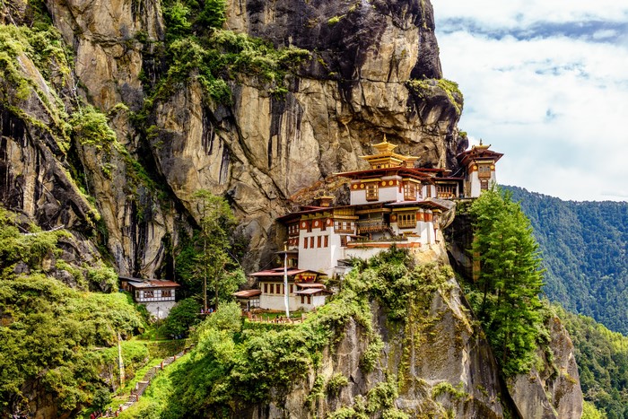 Taktsang Lakhang Monastery on a Crag in Bhutan