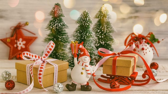 Christmas Gifts with Snowman and Sled