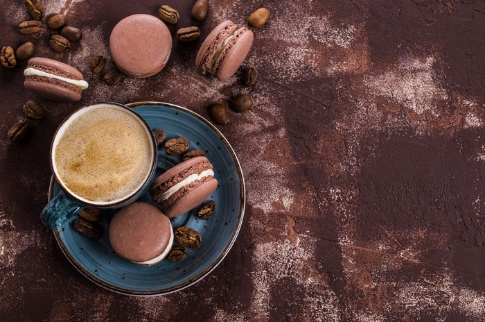 Chocolate Macarons and Coffee