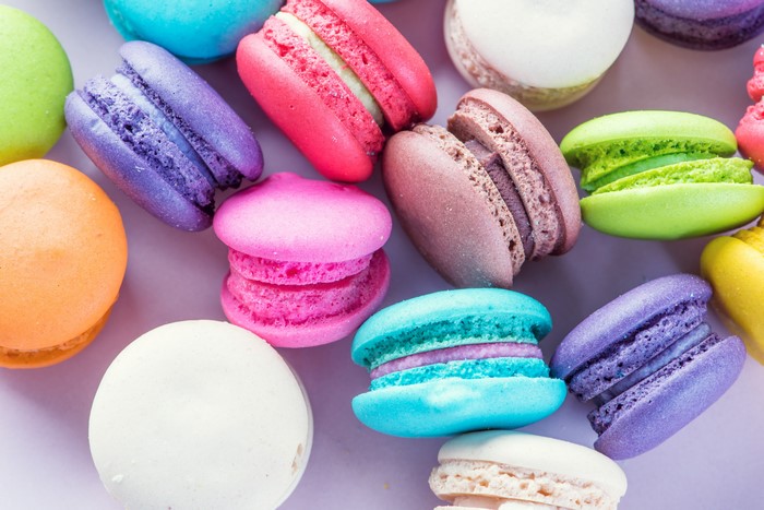 Assortment of Colorful Macarons