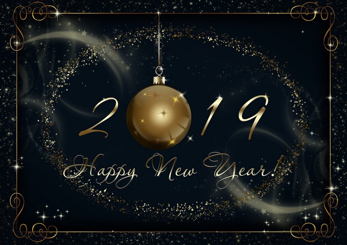 Happy New Year 2019 Greeting Card